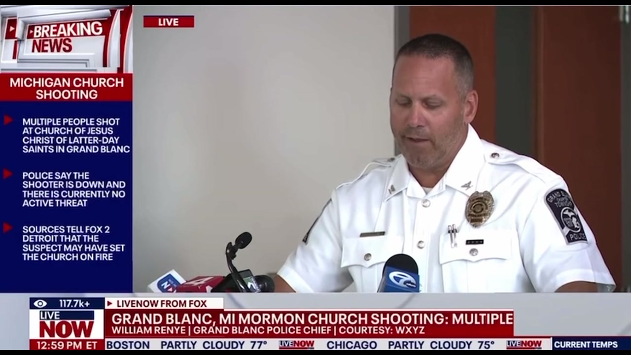 [Video] Grand Blanc Police Chief reports church shooting leaves 1 dead, suspect neutralized