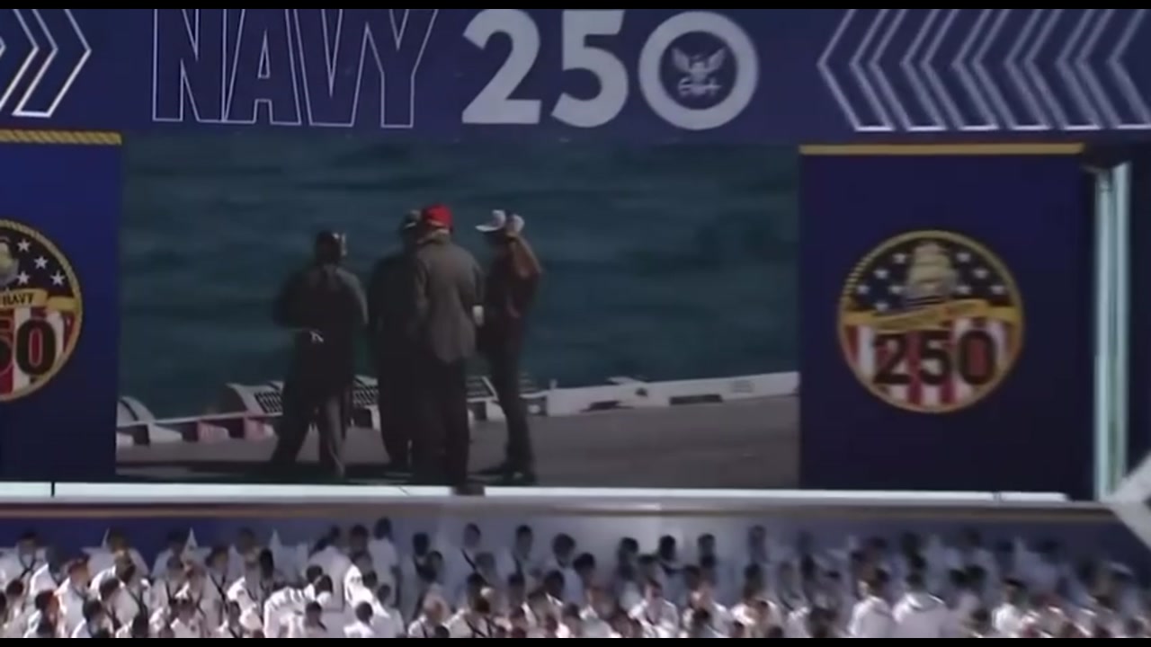 [Video] Trump and Melania observe U.S. Navy's 250th anniversary in Norfolk