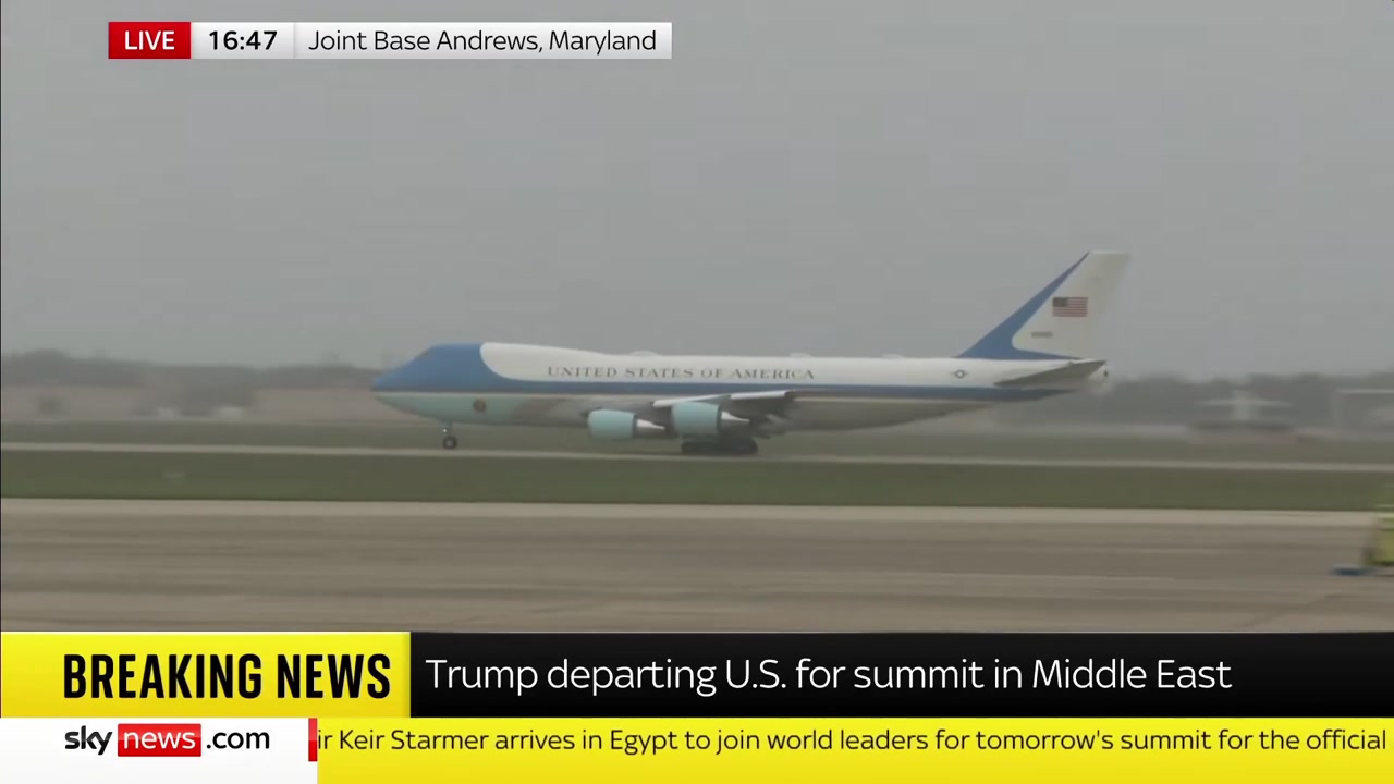 [Video] US President Donald Trump departs for Gaza peace summit in Egypt