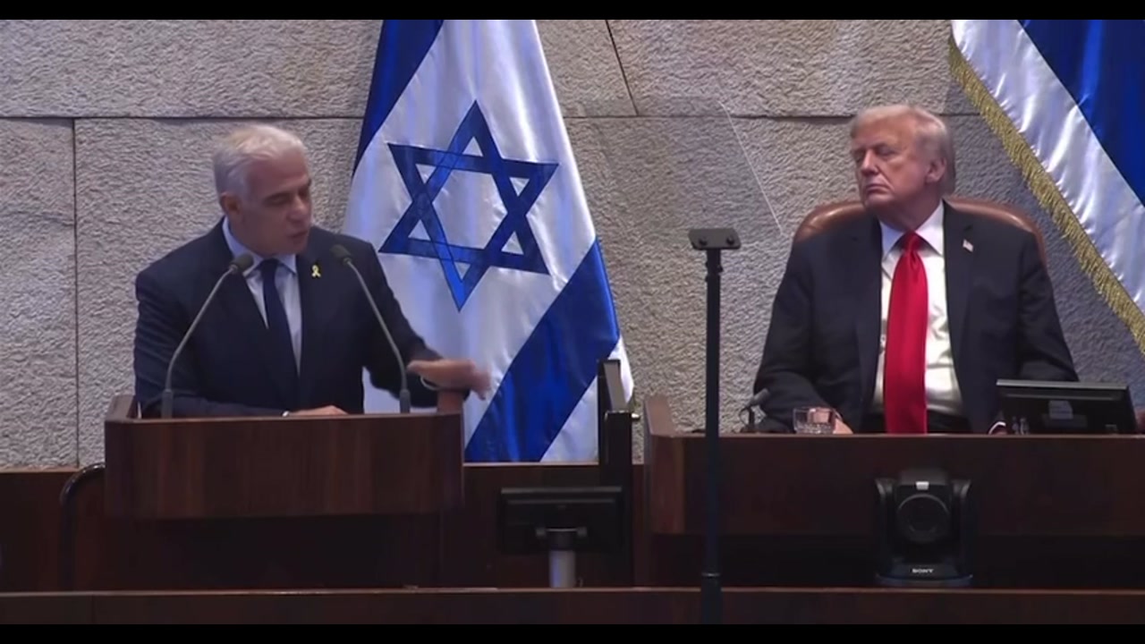 [Video] Yair Lapid tells Israel protesters they were deceived about genocide