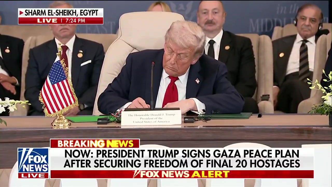 [Video] President Trump signs historic peace agreement between Israel and Hamas