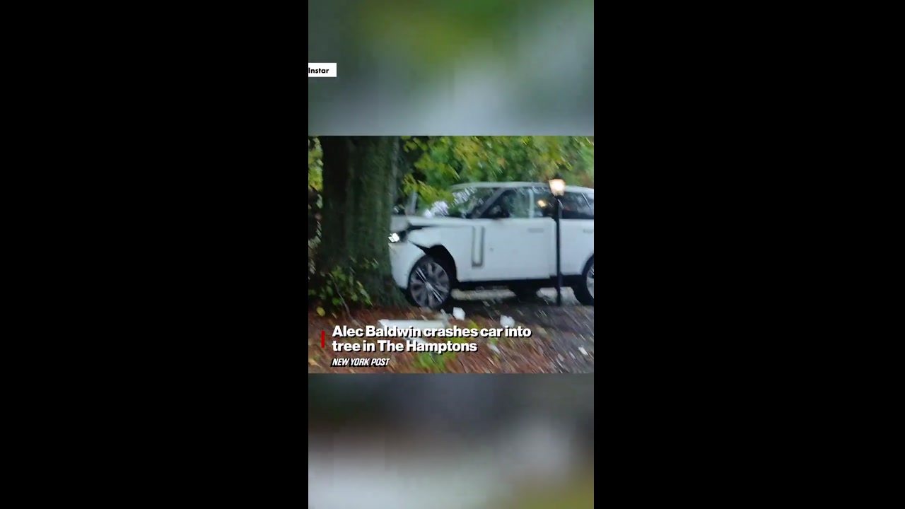 [Video] Alec Baldwin crashes Range Rover into tree in the Hamptons