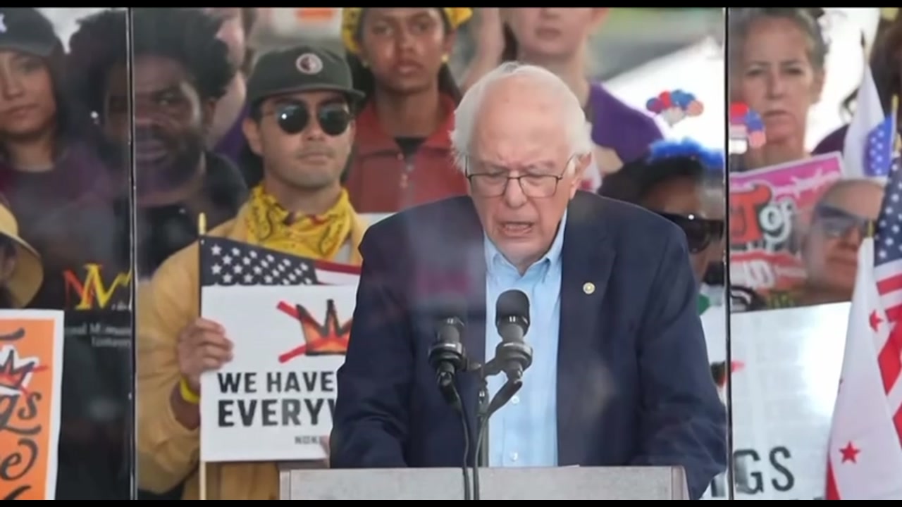 [Video] Senator Bernie Sanders criticizes billionaires at 'No Kings' protest