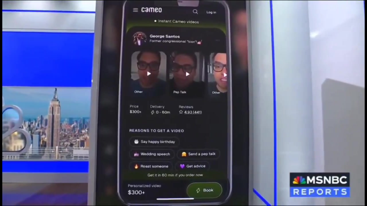 [Video] George Santos selling personalized Cameo videos for $300 each