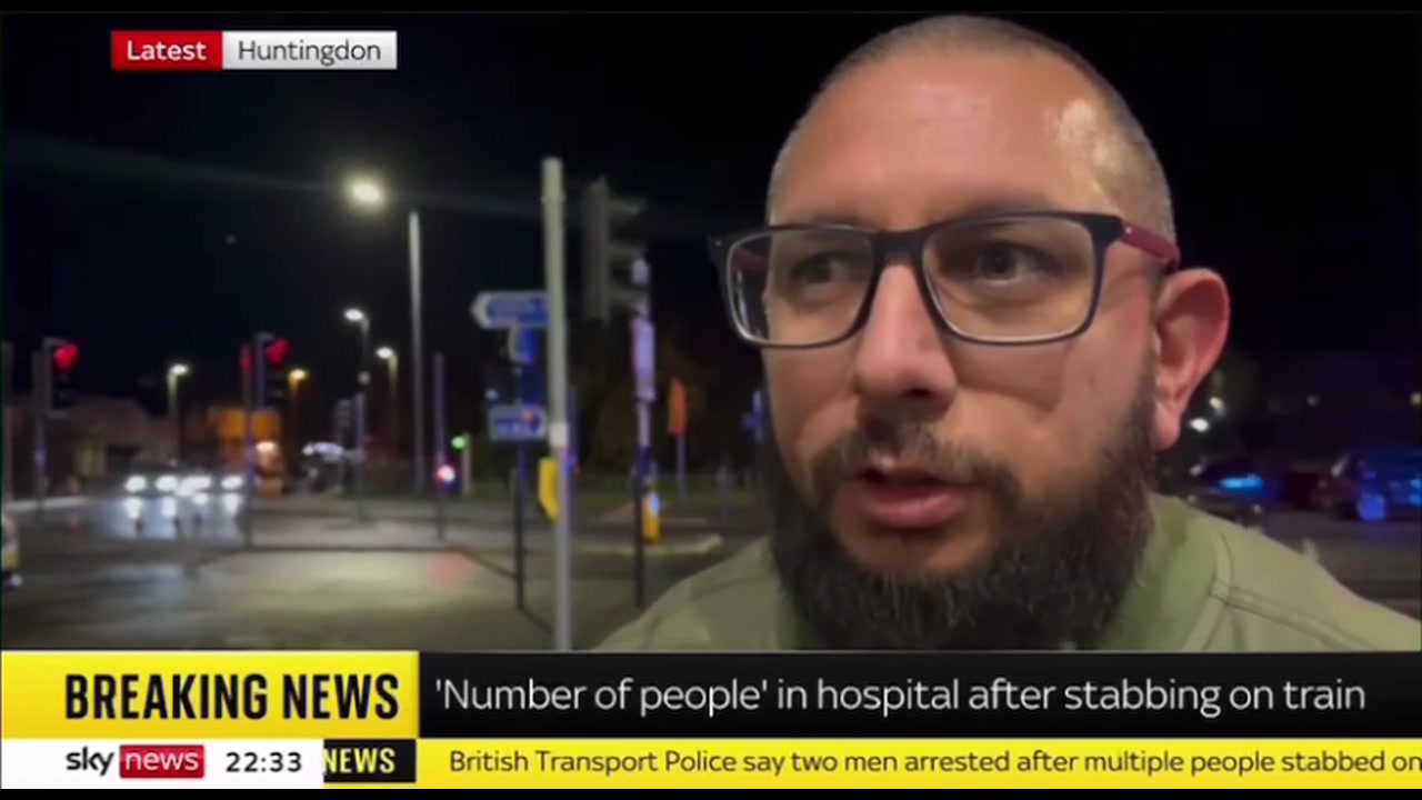 [Video] Multiple people stabbed on train in Huntingdon, UK; 2 arrested