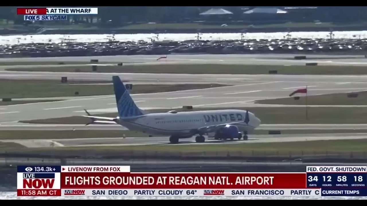 [Video] FAA issues ground stop for all flights at Reagan National Airport