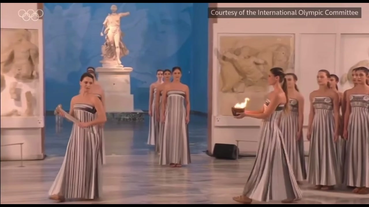 [Video] Olympic flame lit at Archaeological Museum of Ancient Olympia for Milano Cortina 2026