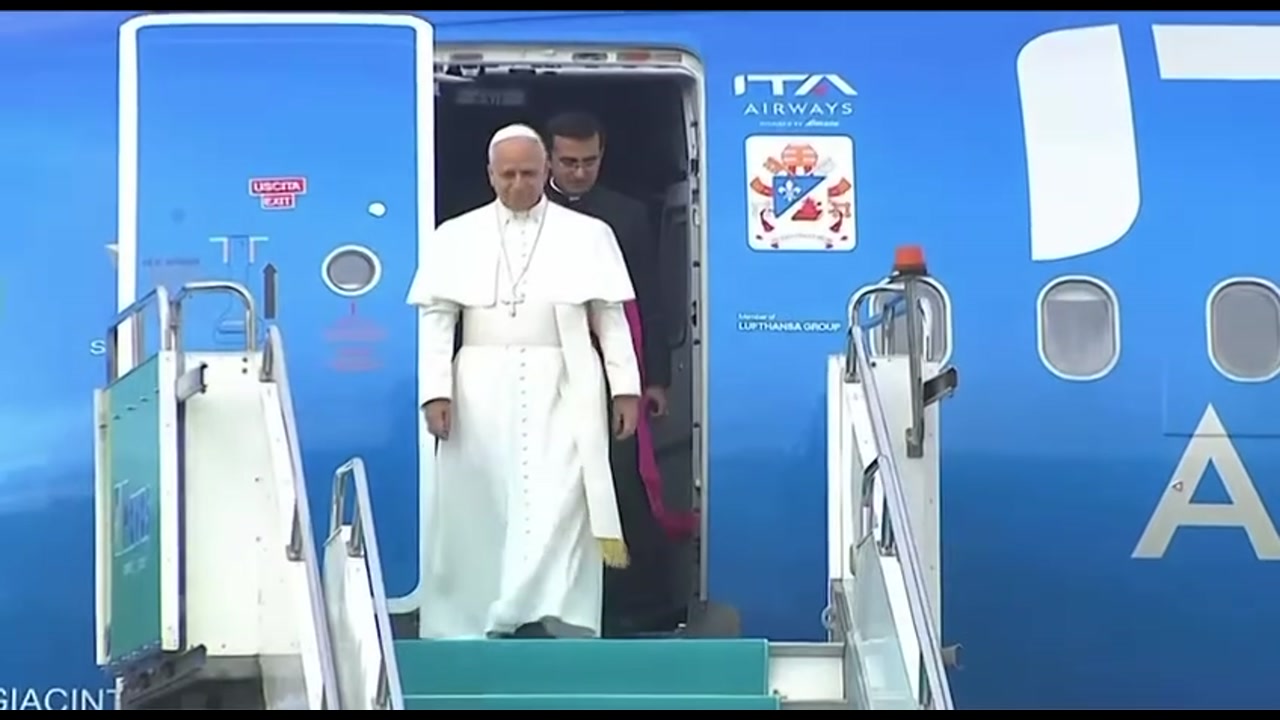 [Video] Pope Leo XIV arrives in Ankara for first foreign trip as Pope