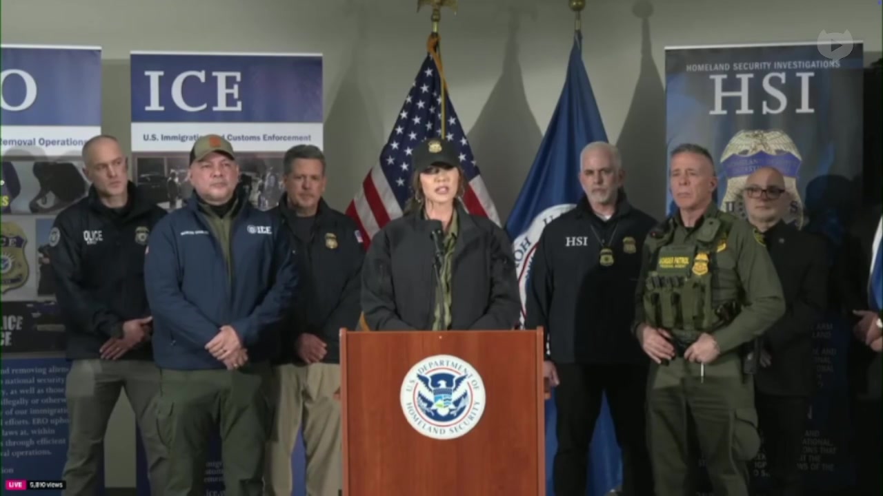 [Video] Kristi Noem comments on Minneapolis ICE shooting, officer hit by vehicle